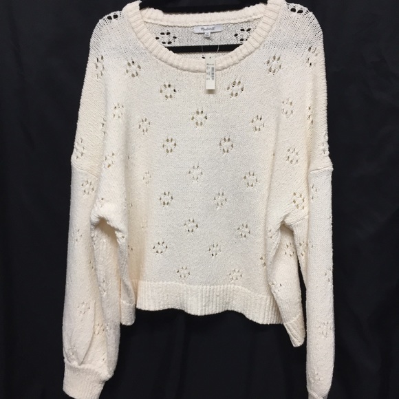 Madewell Sweaters - Madewell Ivory Heavy Knit Pullover Sweater 2X NWT